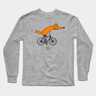 Smart fox rides a bicycle Long Sleeve T-Shirt